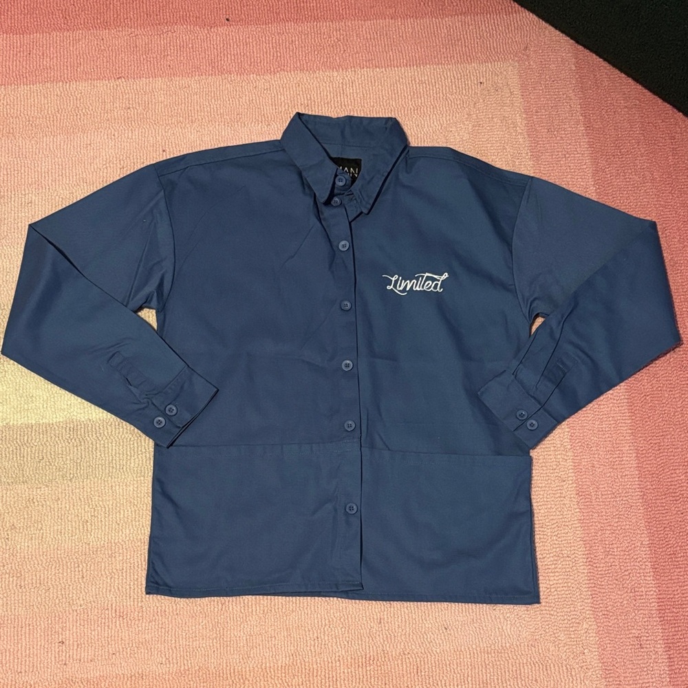 Boohoo Mens Navy Casual Button Down Shirt
